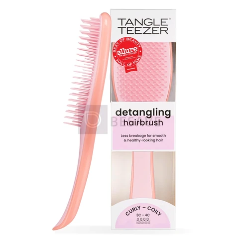Tangle Teezer - Escova de cabelo desembaraçadora The Wet Detangler para texturas grossas a crespas. Ideal para o uso em fios úmidos Cor: Mango Pink