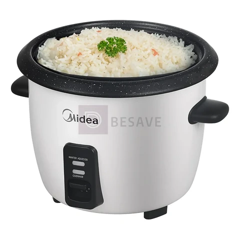 Panela De Arroz Elétrica Midea 7 Xícaras Cozimento Á Vapor Com Tampa De Vidro