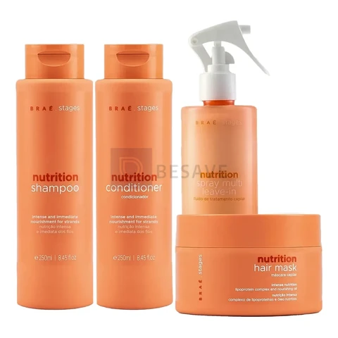 Stages Nutrition Sh + Cd + Máscara + Leave-in - Braé