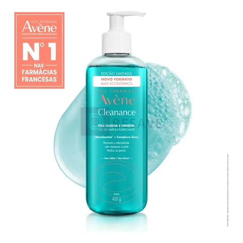 Gel de Limpeza Facial Purificante Avène Cleanance Pele Oleosa e Sensível 400g