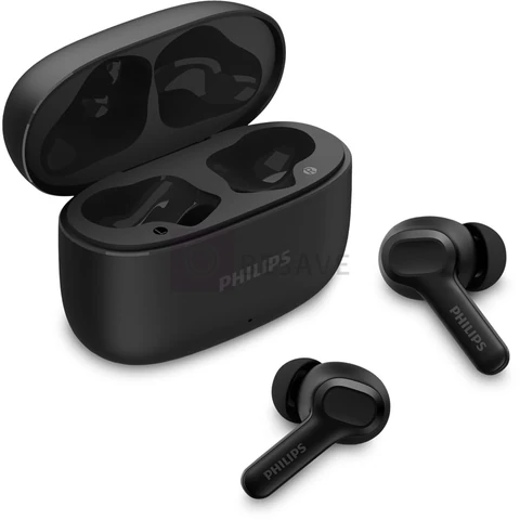 PHILIPS, Fone de Ouvido Sem Fio TWS, TAT1109BK/00, Bluetooth, Com Microfone, Até 24 horas de bateria, Preto