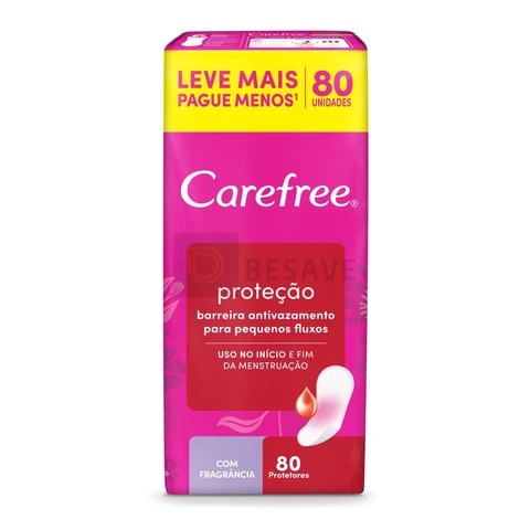 Protetor Diário Carefree, Com Fragrância, 80 Unidades