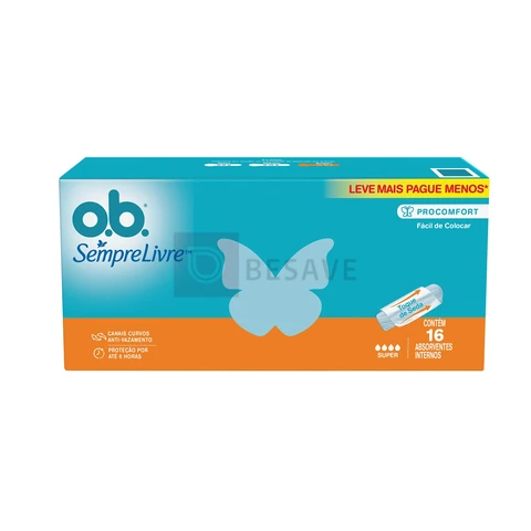 Absorvente Interno O.B., Fluxo Super, 16 Unidades
