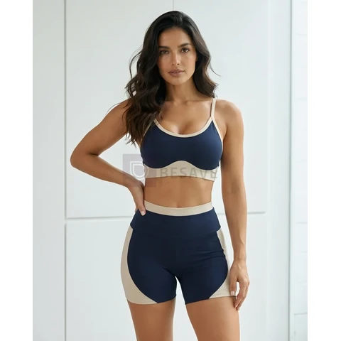 Conjunto Fitness Academia Treino Anatomico Top Duplo Recorte