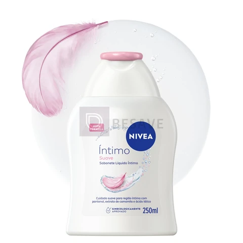 NIVEA Sabonete Líquido Íntimo Suave 250ml, Limpeza Delicada, Mantém pH Natural, Extrato de Camomila, Cuidado Calmante, Uso Diário