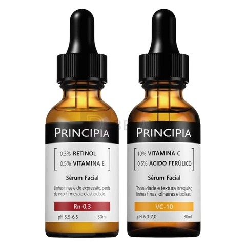 Principia Kit Antissinais Dia e Noite c/Vitamina VC-10 + Sérum Retinol Rn-0,3