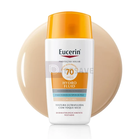 Eucerin Sun Protetor Solar Hydro Fluid Facial Cor Clara FPS70 50ml