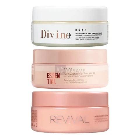 Braé Cronograma Capilar 3 Máscaras Divine,essential,revival