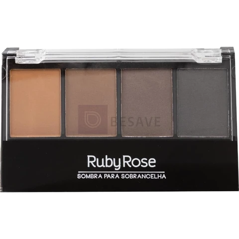 Quarteto Sobrancelha Ruby Rose Hbf572 - Paleta Sombra Fixadora com Alta Pigmentação e Excelente Custo-benefício - Versátil para Contorno e Preenchimento