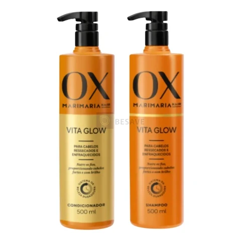 Kit Ox Vita Glow Mari Maria 500ml Cond + Shampoo 500ml