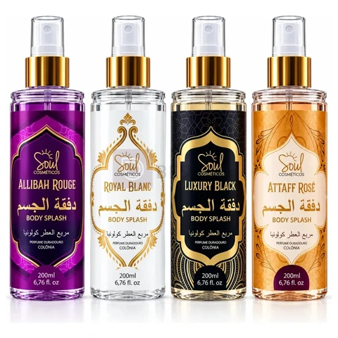 Body Splash Arabe C/4un 200ml Perfume Feminino de Luxo Alta Concentração
