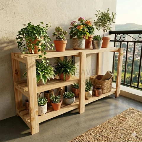 Jardim Vertical Madeira Pinus Estante P/ Hortalicias Treliça