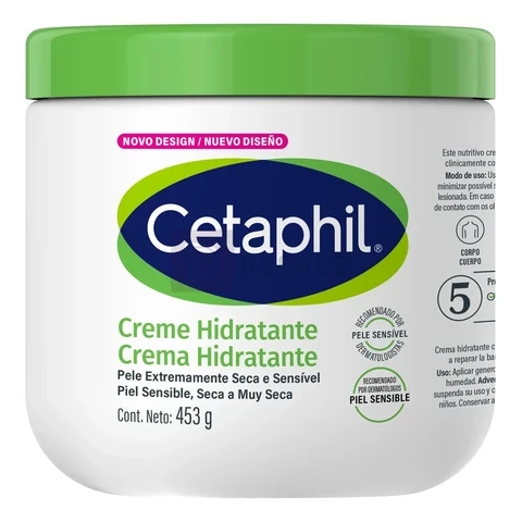 Creme Hidratante Cetaphil para Pele Seca a Muito Seca Sensível com Niacinamida B3 453g, Hidrata por até 48 h desde a primeira aplicação, restaura a barreira em 1 semana e acalma com glicerina,...