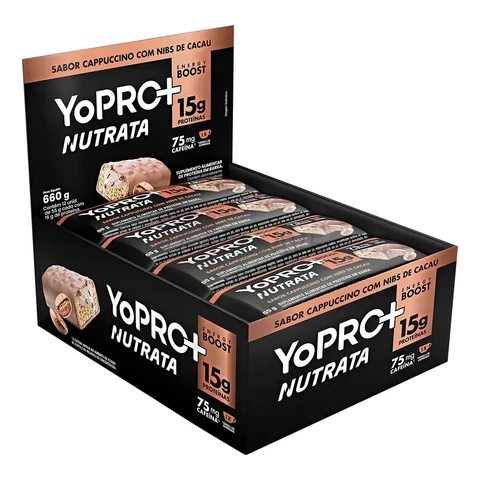 Barra De Proteina Yopro 55g Display 12un Nutrata Cappuccino Capuccino