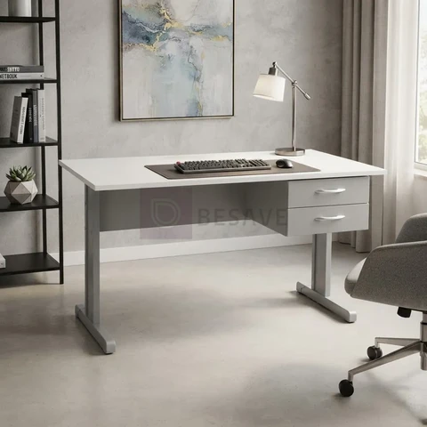 Escrivaninha Mesa De Escritório Home Office 2 Gavetas