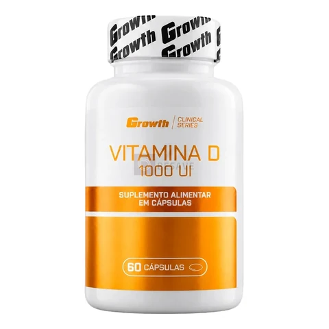 Vitamina D 1000ui 60 Caps Growth Supplements - Sem Sabor Sem Sabor