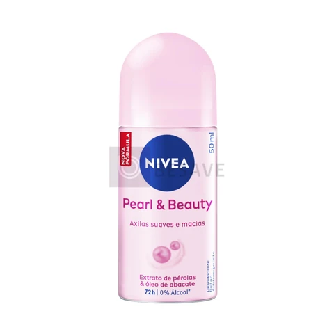 NIVEA Desodorante Antitranspirante Roll-on Pearl & Beauty 50ml, Proteção 72h, Previne Irritações, Contra Suor e Odores, Axilas Suaves