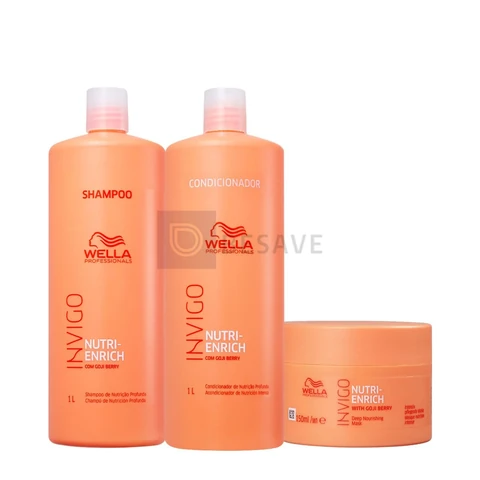 Kit Wella Professionals Invigo Nutri-Enrich Salon Máscara P (3 produtos)