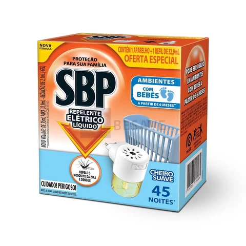 Repelente Elétrico Líquido SBP, 45 Noites, 35ml