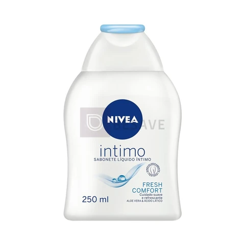 NIVEA Sabonete Líquido Íntimo Fresh Comfort 250ml, Limpeza Suave, Mantém pH Natural, Aloe Vera, Cuidado Refrescante, Uso Diário