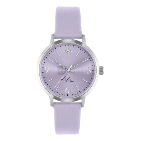 Relógio Life Realizações Feminino Couro Lilas Lilás