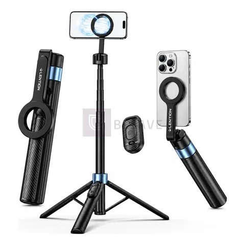 Tripé Magnético Profissional para Celular com Rotação 360°, Controle Bluetooth e 1,25m de Altura