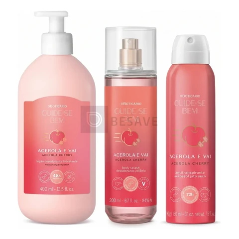 Combo Cuide-se Bem Acerola E Vai: Loção + Splash + Aerossol