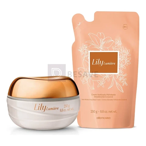 Kit Lily Lumière: Creme Hidratante Corporal 250g+ Refil 250g