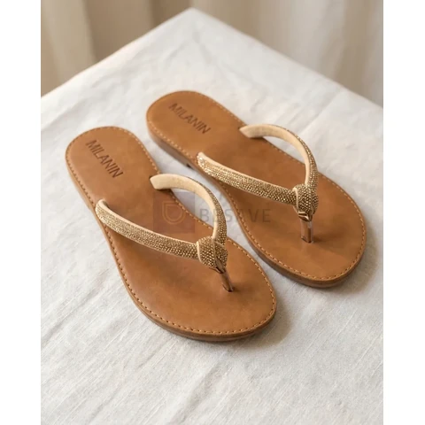 Sandália Feminina Rasteirinha Strass Brilho Elegante Chinelo