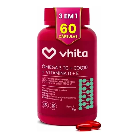 Ômega 3 Vhita em cápsula Sem sabor de 60 un
