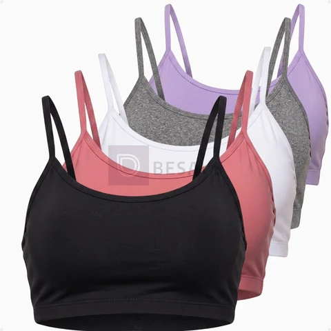 Kit 4 Tops Alcinha Sem Bojo Academia Fitness Roupas Feminina