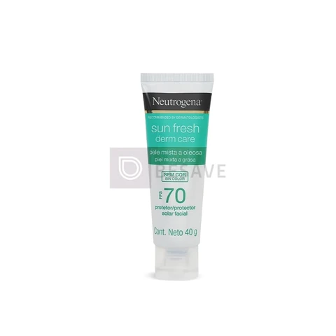 Protetor Solar Facial Neutrogena Sun Fresh Derm Care, Sem Cor, FPS 70, 40g