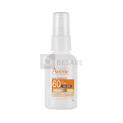Avène Mat Perfect Protetor Solar Facial Anti-idade FPS60 Cor Clara 40g