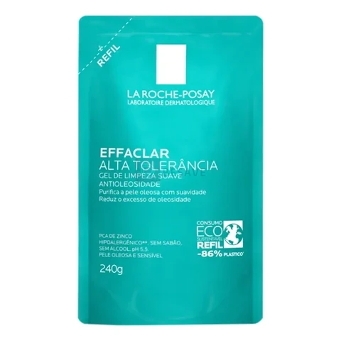 Gel de Limpeza Facial Refil para Peles Mistas a Oleosas e Sensíveis Limpeza Profunda sem Ressecar Effaclar Alta Tolerância Dermatológica La Roche-Posay 240g