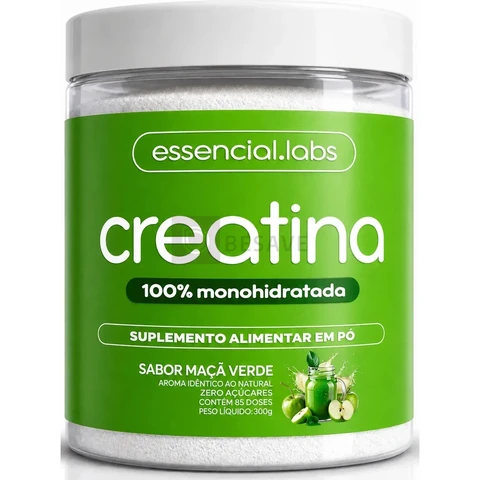 CREATINA MONOHIDRATADA 100% Pura - Sabor Maçã Verde - 300g
