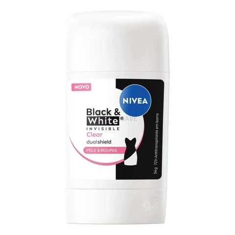 Desodorante Antitranspirante NIVEA Black & White Invisible Clear Proteção 72h Stick 54g