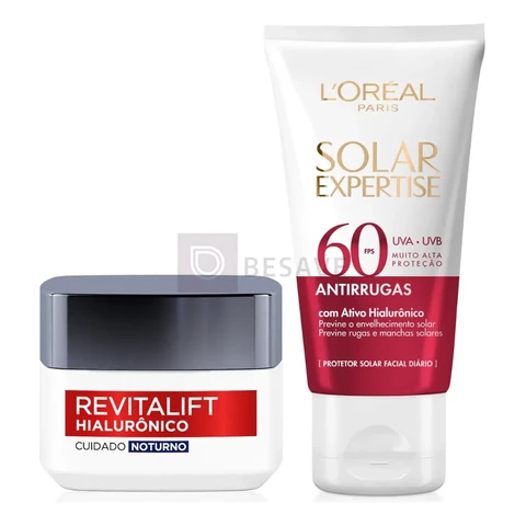 Kit Revitalift Hialurônico + Solar Expertise Antirrugas FPS60 L'Oréal Paris