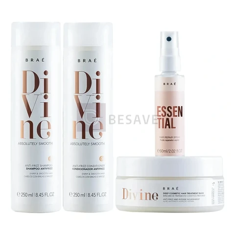 Divine Shampoo + Condicionador + Másc + Mini Essential 200 g- Braé